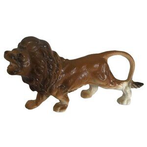 Vintage Lion Bone China Miniature Figure Roaring Majesty 2.5” Decor